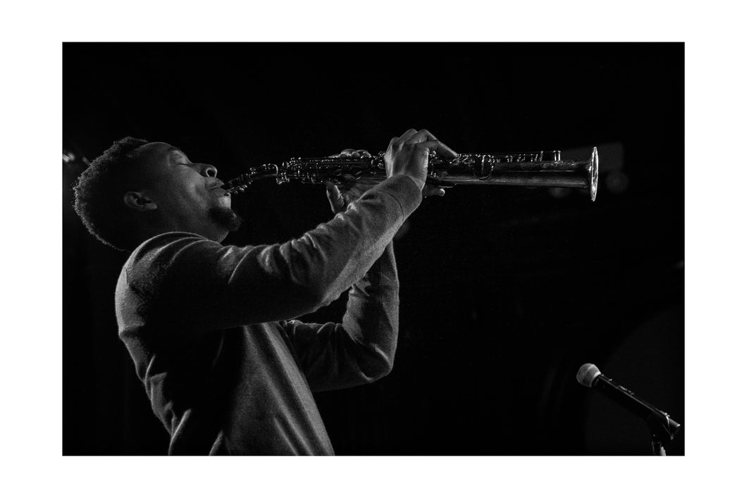 Calvin Johnson- Preservation Hall Foundation Friend-raiser @ Player’s Club (Wed 1/18/23) 16x24 Black & White Print