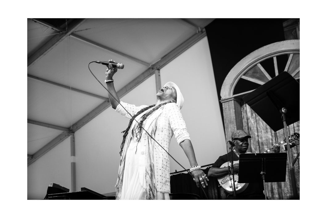 Charmaine Neville @ Blues Tent (Sat 4/29/23) Black & White Print