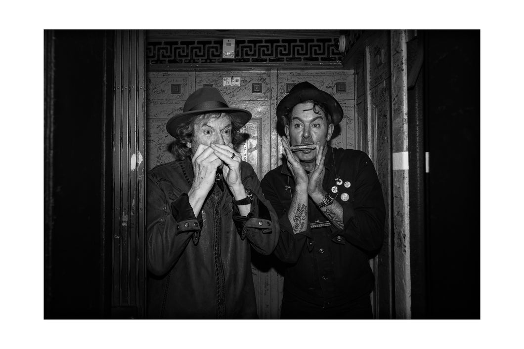 Jimmy Hall & G Love- Elevator portrait Allman Betts Family Revival @ Beacon Theatre (Sat 12/7/24) Black & White Print