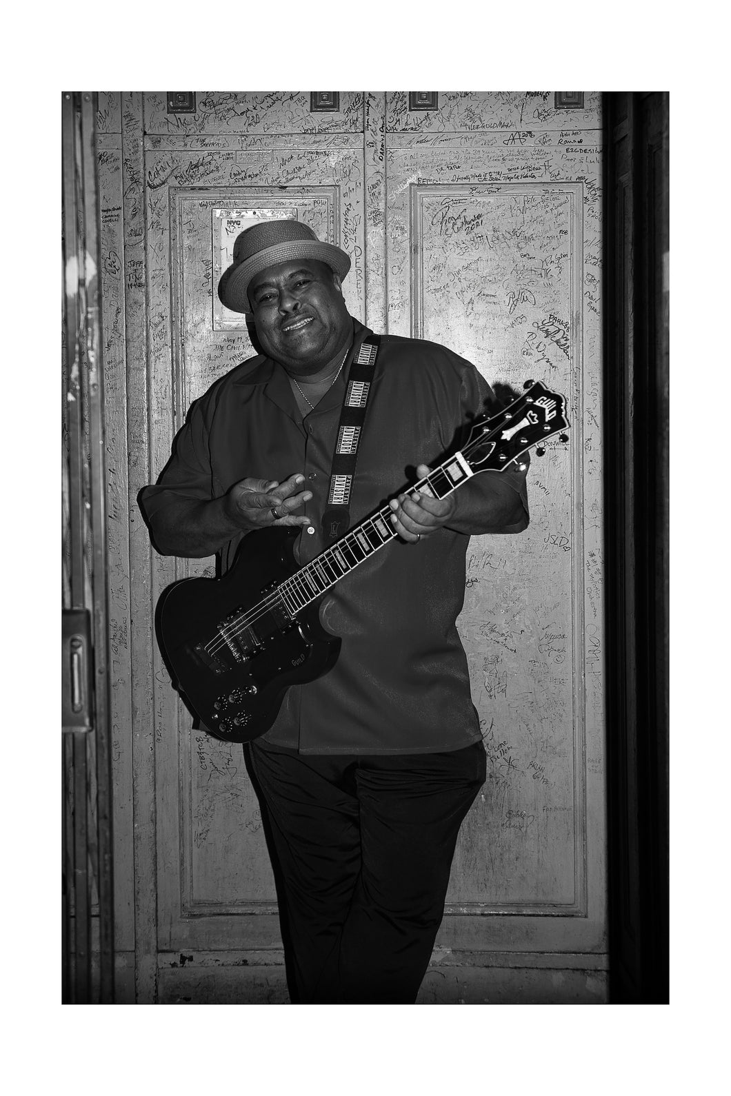 Larry McCray- Elevator portrait Allman Betts Family Revival @ Beacon Theatre (Sat 12/7/24) Black & White Print