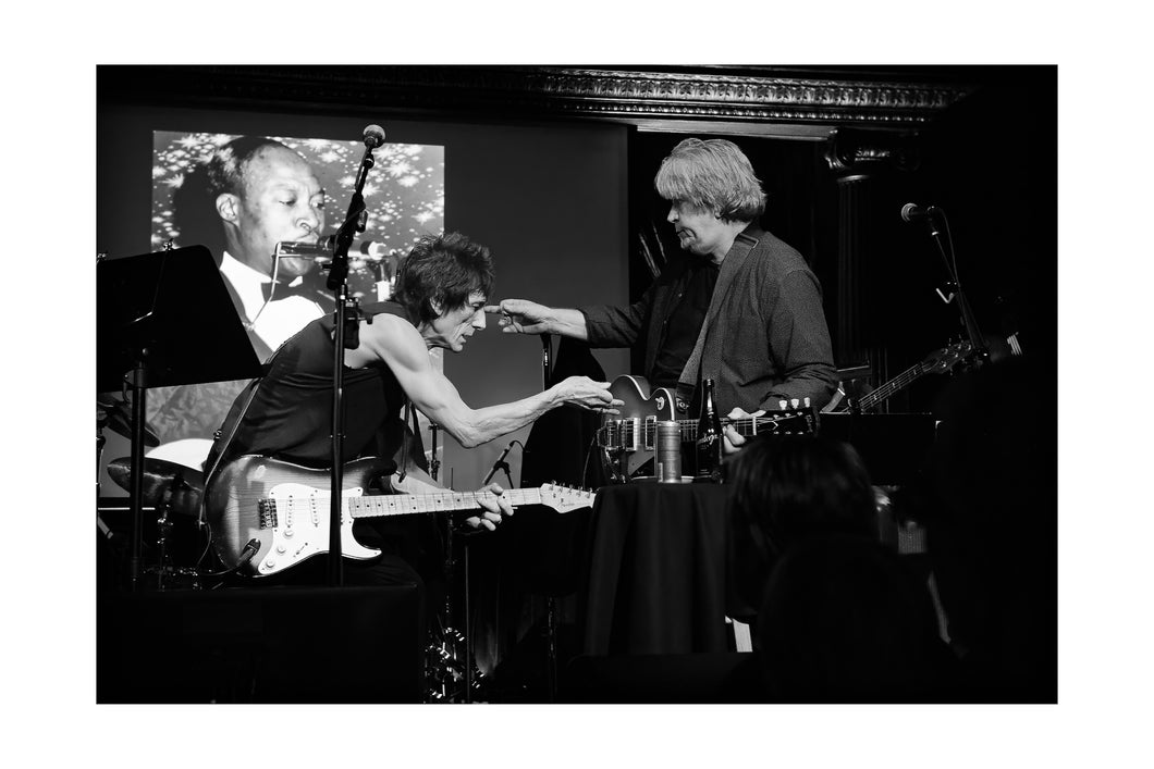 Ron Wood & Mick Taylor @ Cutting Room (Sat 11/9/13) 16x24 Black & White