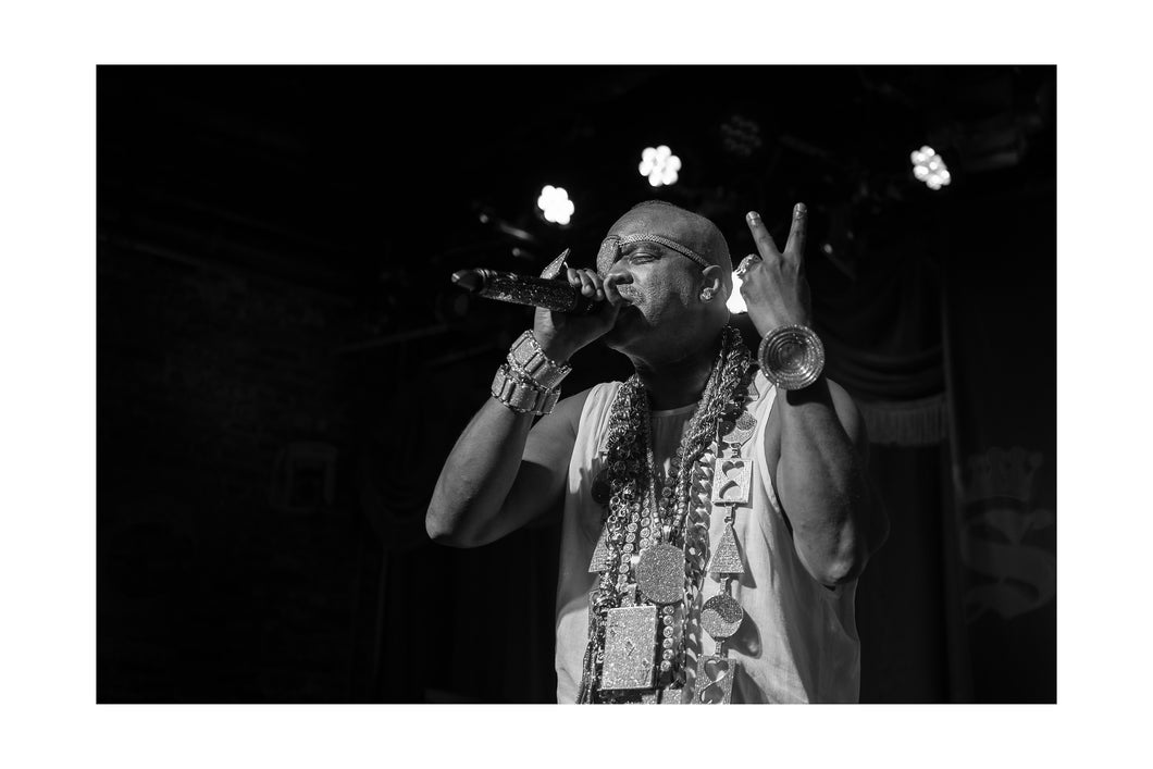 Slick Rick's 51st b'day party @ Brooklyn Bowl (Fri 1/15/16) 16x24 Black.& White