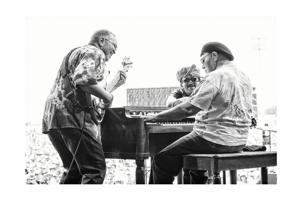 Watching Poppa Funk-The Meters @ Acura Stage (Sun 5/3/15) 16x24 Black & White
