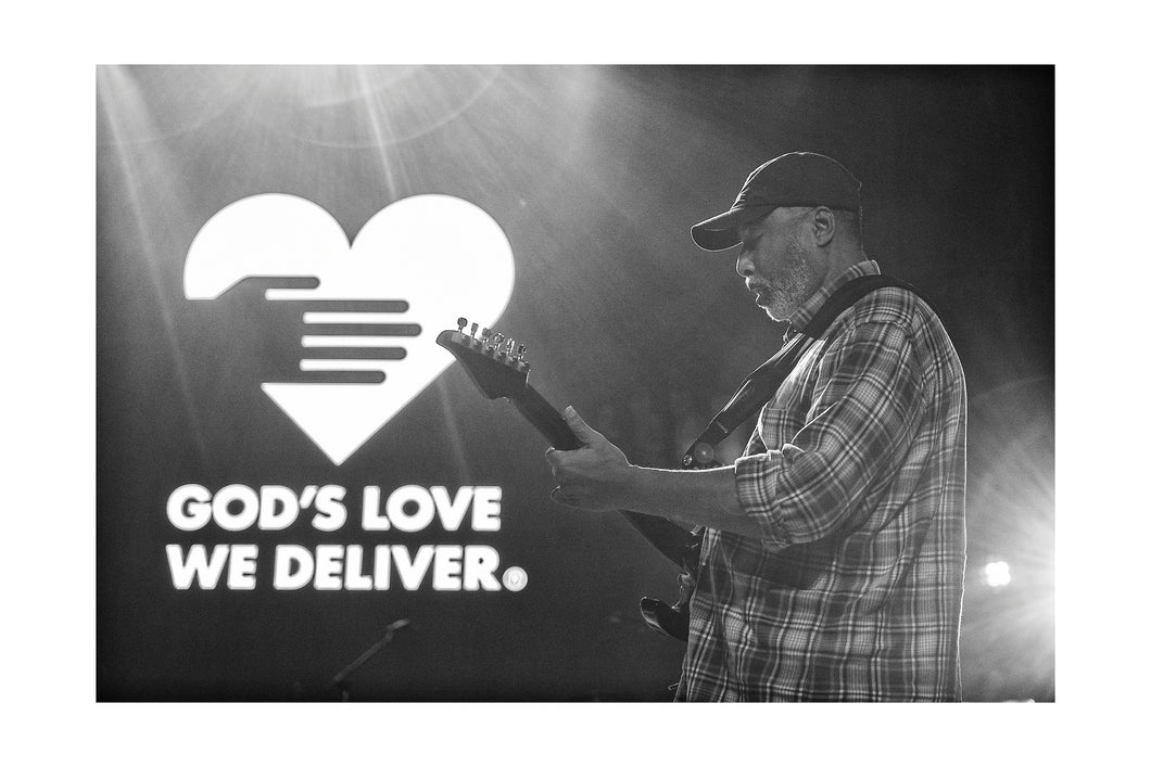 Bernie Williams @ Love Rocks NYC Rehearsals (Wed 6/2/21) Black & White Print