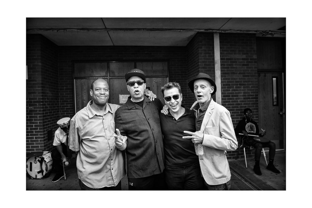 Willie, Zig, Stanton & Johnny- The Different Drummer Project (Tue 5 2 17) 16x24 Black & White Print