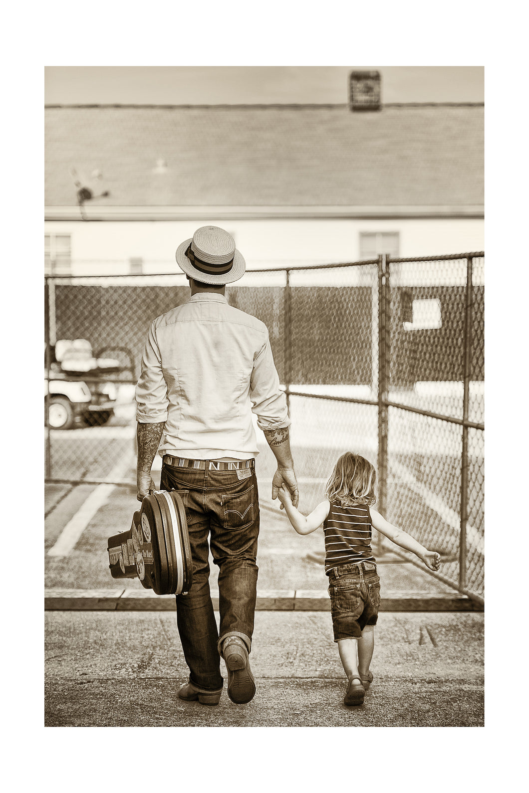 Eric & Harlan after the set @ Jazz Fest (Fri 5/6/11) 16x24 Black & White Print