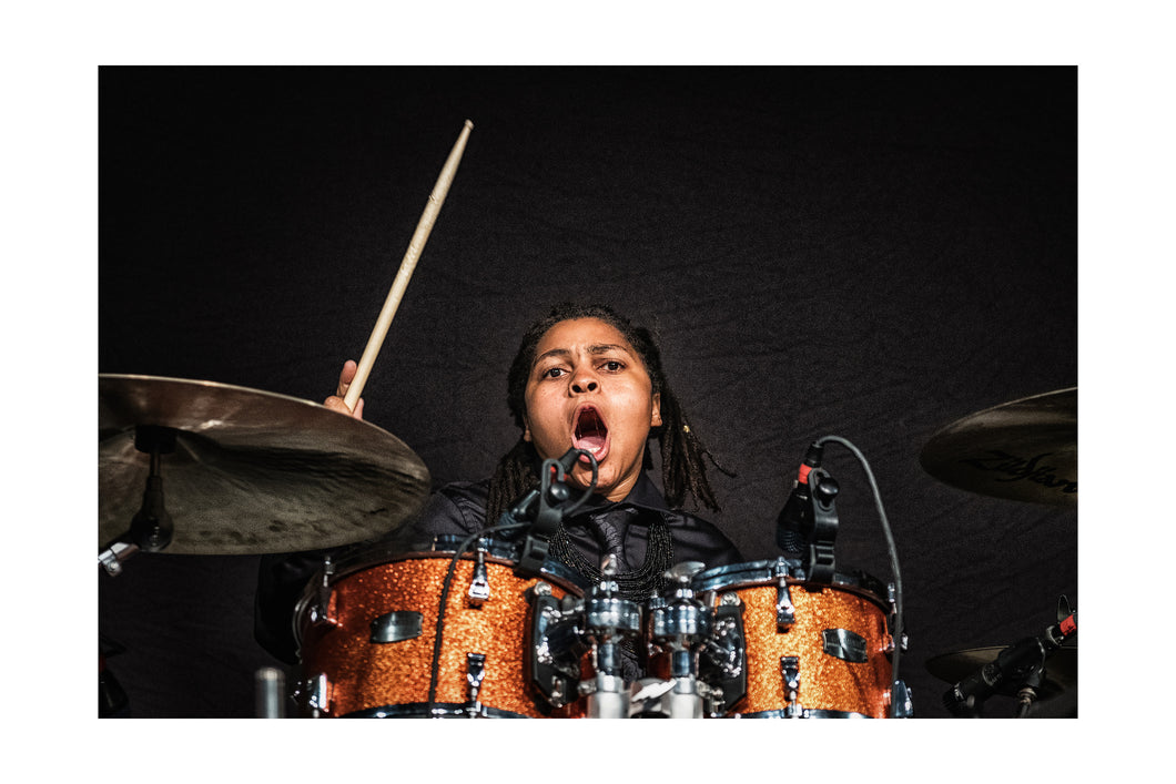 Nikki Glaspie- Maceo Parker @ Jazz Tent (Sun 4/30/17) 12x18 Color Print