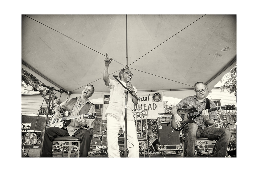 Paul Sanchez, John Boutte & Todd Duke @ 10th Annual Threadhead Patry (Tue 4/29/14) 16x24 Black & White Print