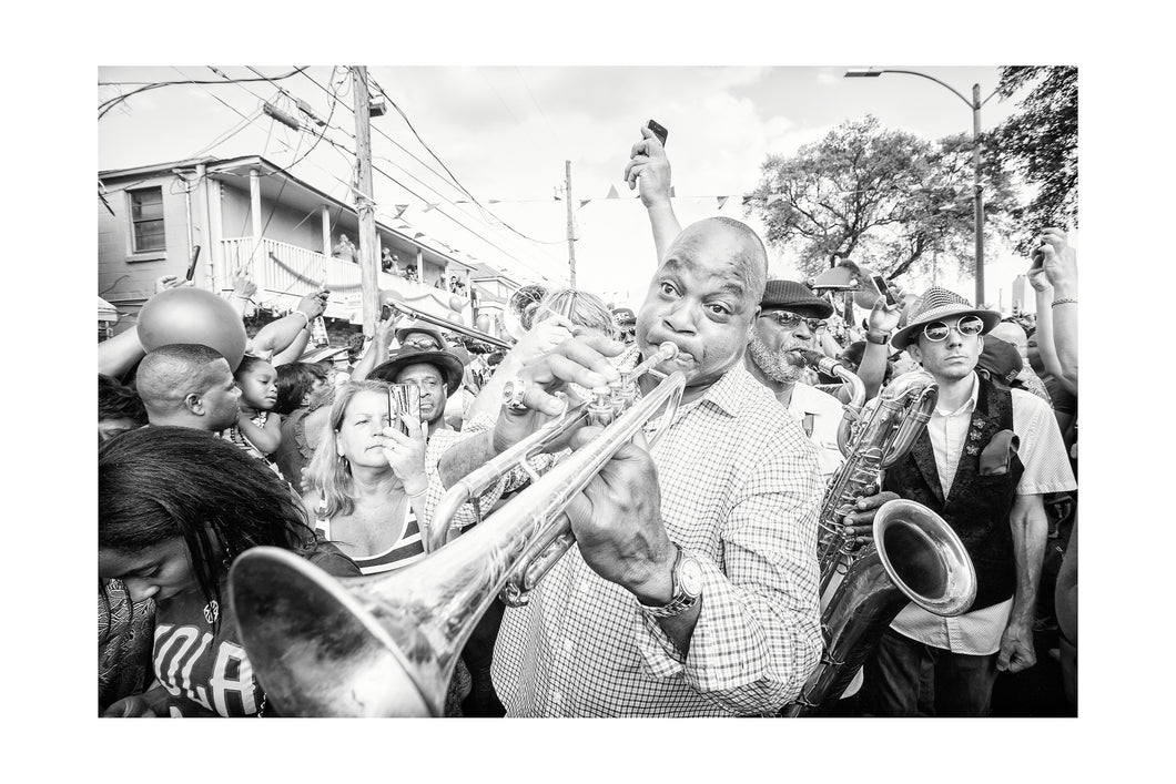 Prince Second Line (Mon 4 25 16) 16x24 Black & White Print